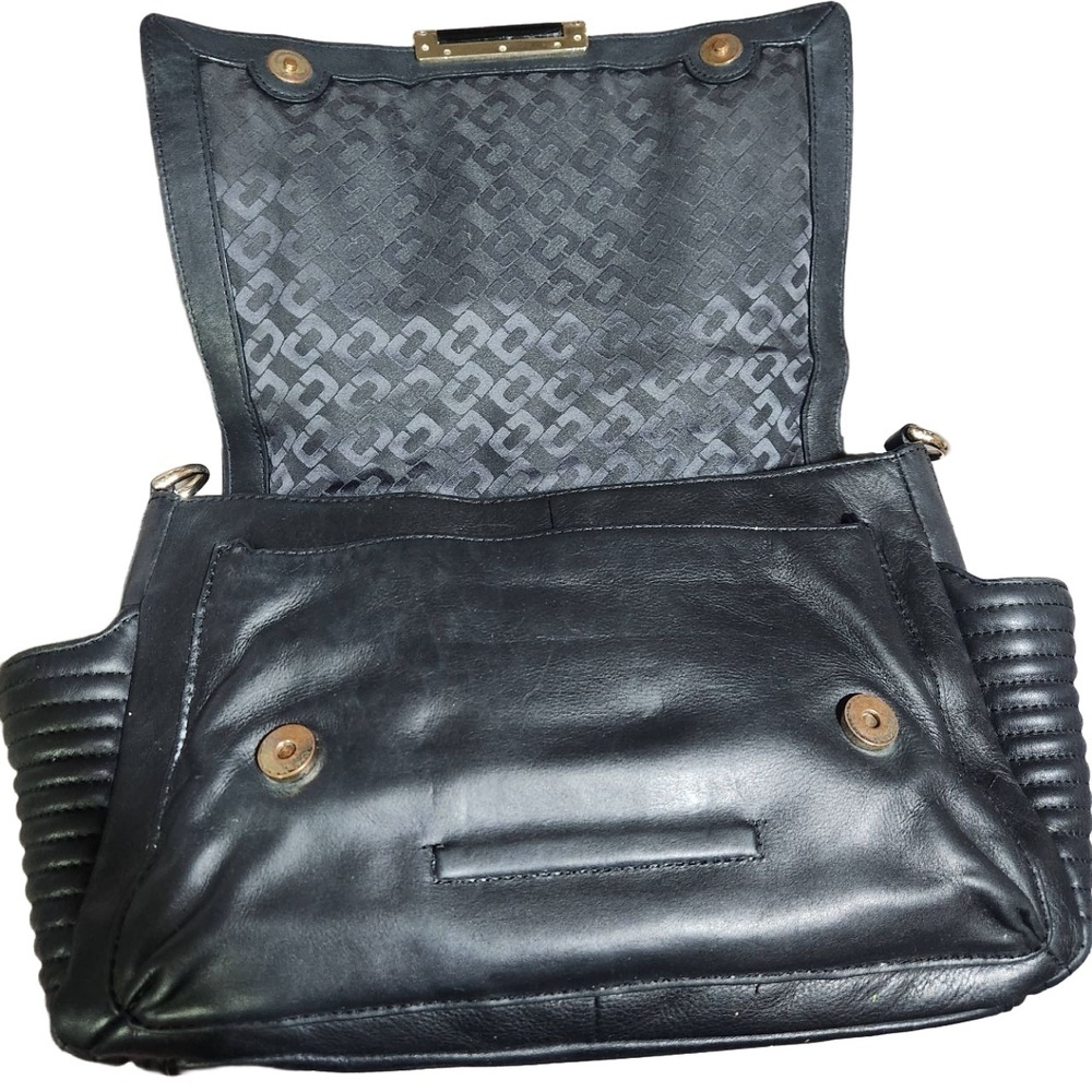 Diane Von Furstenburg Black Quilted Leather Top Handle Handbag - Picture 6 of 10